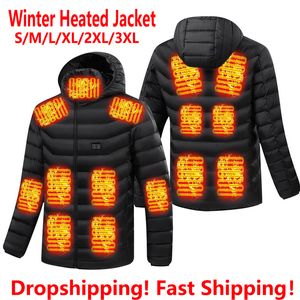 Herrenjacken 15 Bereiche beheizte Jacke USB Damen Winter Outdoor elektrische Heizung warme Sport Thermomantel Kleidung beheizbare Weste 221124