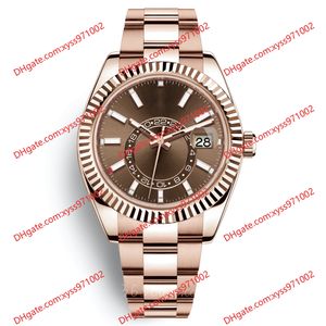 Wysokiej jakości męski zegarek 2813 Automatyczny zegarek mechaniczny M326935 42 mm czekoladowe tarcze Sapphire Glass 18K Rose Gold Stali Stal Luksusowe zegarki M326934