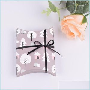 Present Wrap Paper Present Wrap Mini Wedding Favors Party Gifts Pillow Fold Candy Box Packing för dekoration 0 35BB Drop Delivery Home Gar DH2VW