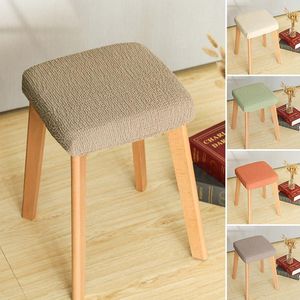 Chair Covers 1PC Square Stool Cover Household Elastic Office Dining Table Solid Wood Multicolor Home Decoration