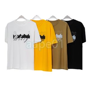 Luxury Designer Mens T Shirt Simple Letter Print Summer Short Sleeve Fashion Brand Pullover Womens Loose Top Black White Yellow Khaki Asian Size S-3XL