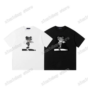 xinxinbuy T-shirt da uomo firmata Flower musical Mouse stampa manica corta cotone donna verde nero bianco rosso XS-L