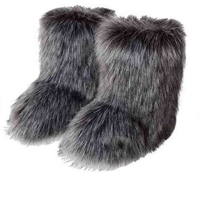 Boots Women Winter Fluffy Faux Fur Calf High Snow Ladies Sexy Ry Girl's Cold-Proof Artificial Outdoor 220903