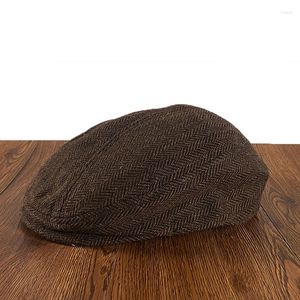 Berets Classic Man Cotton British Vintage Flat Caps Gatsby Male Herringbone Spring Autumn Ivy Cap Driver Hats NZ283
