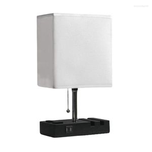 Lampade da tavolo AT35 Lampada da scrivania regolabile Dual USB Ricarica per telefono per camera da letto Decorazione da comodino Camera dei bambini Luci notturne a LED Spina americana