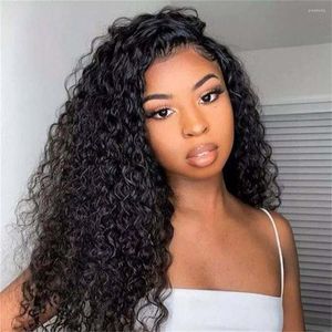 Lace Front Kinky Curly Human Hair Wigs Peruviano peruca frontal