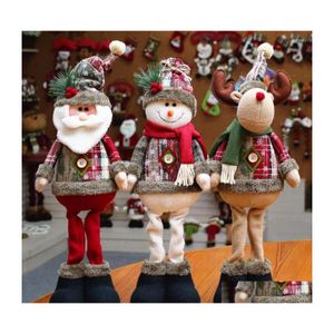 クリスマスの装飾クリスマスデコレーション48 18cmサンタクロースドールホームエルク雪だるまの装飾品のためのメリーペンダント装飾ドロップdhrfn