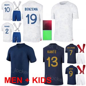 Nationalmannschaft Herren Kinder Fußball Antoine Griezmann Trikots Französisch 22–23 Weltmeisterschaft Hugo Lloris Benjamin Pavard Aurelien Tchouameni Theo Hernandez Fußballtrikot-Sets