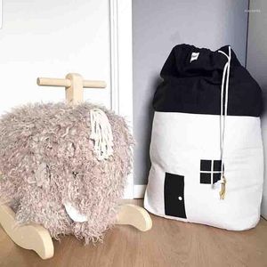 Bolsas de armazenamento Saco de cordão de algodão Roupa cúbica Sapato de calcinha bolsa bolsa de artigos de artigos de artigos decoração mamãe pequena casa