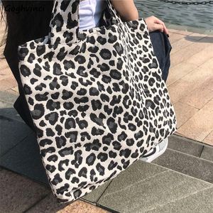 Bolsos de noche leopardo hombro mujeres gran capacidad estudiantes bolsos de moda universitarios de estilo coreano