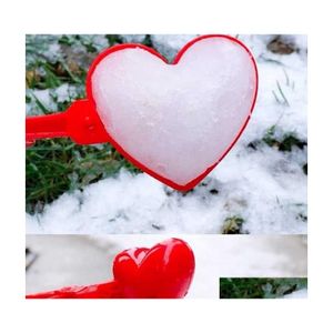 Juldekorationer Juldekorationer Hjärtformad snöbollar Maker Clip Sand Mold Tool Winter Kid Valentines Day Gift Game Dhnlt