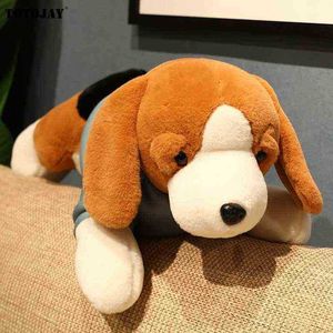 1Pc 406080Cm Cute Cuddle Lying Beagle Dog Stuffed Puppy Dog With Clothes Soft animal Toys Pillow Birthday Gift Girl J220729