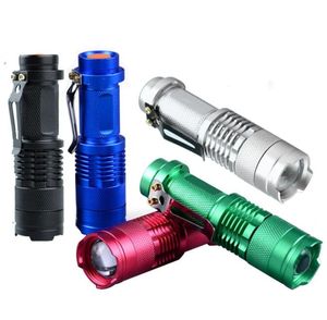 SK68 XPE Q5 LED Tactical ficklampa Zoom Mini Portable Torch Lights Outdoor Camping Lantern Fishing Lamp resor Hike Lights With Pen Clip