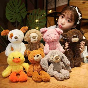 30 cm Cartoon Big Head Plush Sussen Ldren Animals Dog Rabbit Bear Koala Plushie Toys Super Soft Peluche Baby Sleeping Toy J220729