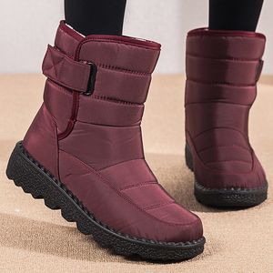 Boots Women Winter with Platform Snow Botas de Mujer مقاومة للماء منخفضة الكعب الكاحل 221124