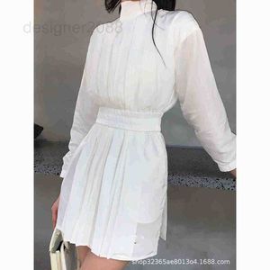 Casual Dresses Designer PJia 22 Tidig Autumn New Popular Design L￥ng￤rmning PLEATED Pant Kjol Slim and Luxury French Fashion 0mks