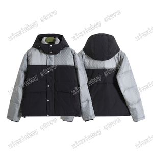 xinxinbuy masculino casaco designer para baixo jaqueta de sopro prateada letras cinza