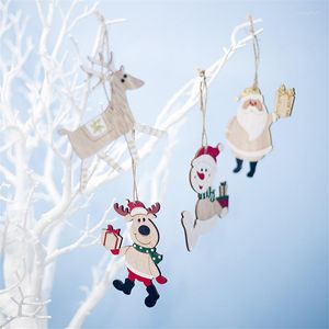 Christmas Decorations For Home Decor Painted Santa Claus Elk Snowman Hanging Pendant Navidad 2022 Tree