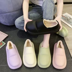 Slippers Women Home EVA Light Weight Waterproof Outdoor Warm Cotton Plush Soft Platform Shoes for Winter Drop 221124