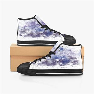 Männer Frauen DIY individuelle Schuhe Low Top Canvas Skateboard Sneakers Triple Black Individualisierung UV-Druck Sport Sneakers 532