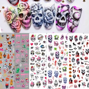 Roter Weihnachtsmann Nail Art Dekoration Aufkleber 2022 Einzigartige Nägel Pinguin Schneeflocke Winter Neujahr 3D Sliders Maniküre Dekor Halloween