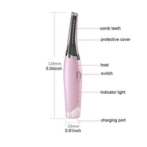 Mini 3D Electric uppvärmd ögonfrans curler USB Portabel konstant temperaturuppvärmning Eye Lash Curling rullande långvarig skönhet Rizador de Pestanas Calentado