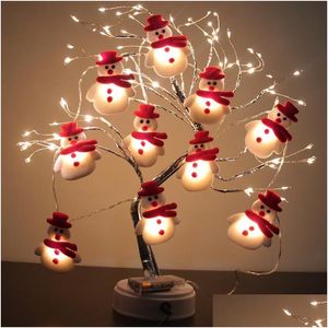 Decorações de Natal Decorações de Natal, boneco de neve liderado por garlandês Luzes de cordas alegres para casa 2022 Cristmas Tree Ornament Xmas Navida dhwj5