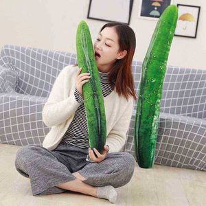 70110Cm Funny Simulation Huge Size Cucumber Cuddle Stuffed Cute Fruits Cushion Funny Kids ldren Christmas Gift Doll J220729