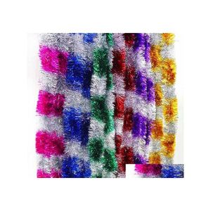 Juldekorationer Juldekorationer 2. Party Decor Color Bar Glitter Tinsel Tree Hanging Garland för bröllopsår Xmas Home DHLM6