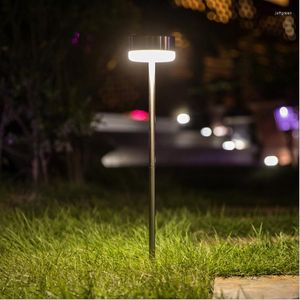 Lâmpada solar Lâmpada de aço inoxidável Decoração de jardim LED Rua paisagem à prova d'água ao ar livre