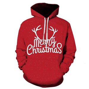 Women's Hoodies Sweatshirts Red Christmas 3D Digital Printing Loose Pullover Casual Sweater longsleeved Men'swomen's Quality tops Autumn Winter 221124