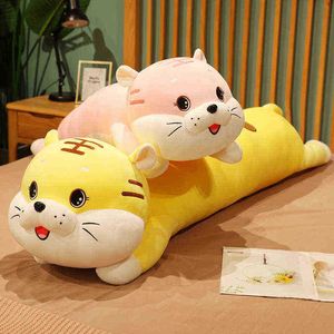 1Pc 80120Cm Stuffed Soft Tiger Plush Toy Stuffed Cartoon Animals Pillow Baby doll Infant Sussen Toy Pillow ldren Gift J220729