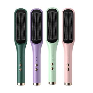 Professional Hair Straightener Comb Fast Heating Ceramic Curling Comb Multifunctional Dry Wet Use Women's Makeup Combs