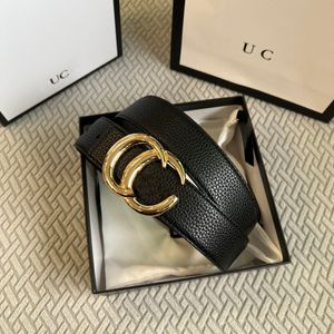 Luxury Designer Belt Lychee Diseñadores de piel de granos Cinturas de tendencia clásica Carta de color sólido Cinturas de hebilla vintage para mujeres ancho de 3.8 cm 105-125 casual agradable