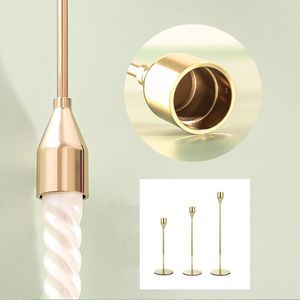 Wholesale Handle Candle Holder Sets Metal Household Candlestick Decoration 3pcs Per Set Pleated Base Candle Holders A12