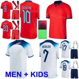 National Team Man Youth Sterling Soccer Jersey Kane Foden Rice Grealish Pickford Trippier Dier Henderson Mount Saka Football Shirt Kits 2022-23 World Cup Yingguo