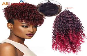 Alileader Afro Curly Wrap rond paardenstaartverlenging 8 inch korte extensie voor vrouwelijke synthetische puff paardenstaart haarstukken 220208