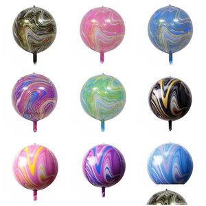Other Event Party Supplies 22Inch Marble Agate Balloon Aluminum Foil Rainbow Tie Dye Wedding Baby Shower Birthday Party Easter Bal Dhuhn