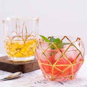 Vinglas med whisky europeisk vintage guldedged crystal vodka cup kort ben hem flöjt champagne klassisk 221124