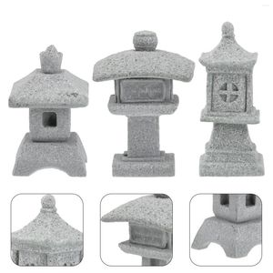 Dekoracje ogrodowe pagoda statua dekorator ornament mini latarnia krajobraz chiński miniaturowy dekoracja zen azjatyckie figurki małe bonsai