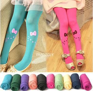 Tayt Taytlar Kız Kedi Baskı Çocukları Çocuklar Külotlu çorap kadife kumaş prenses parti dans çorapları 39t ilkbahar yaz 221125
