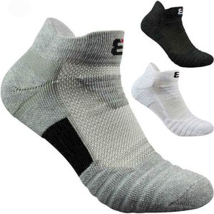 3 pairs Large Size Sport Ankle Socks Thick Terry Cotton Breathable Black White Low Cut Outdoor Running No Show Travel Socks Womens Mens