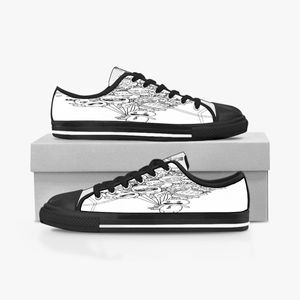 Scarpe personalizzate Tela classica Taglio basso Skateboard casual triplo nero Accetta personalizzazione Stampa UV sneakers basse sportive da uomo da donna Colore traspirante 737