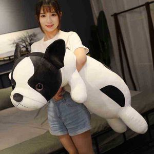 Lie French Bulldog 80120cm Plush Toy Man Giant Dog Puppy Animal Doll Soft Long Sleep Pillow Ldren Girls Gift J220729