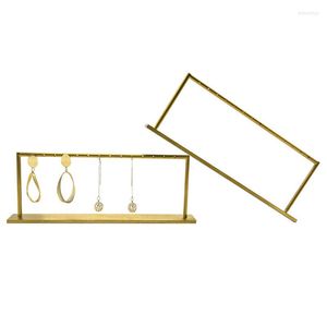 Sacchetti per gioielli Supporto per orecchini in metallo Supporto per anelli di lusso color oro Rack Home Women Desk Decaration Organizer Shelf