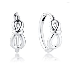 Brincos de garanhão 925 Sterling Silver Infinity Knot Hoop para mulheres Jóias de jóias Pendientes Mujer 2022 Dia das mães Dia