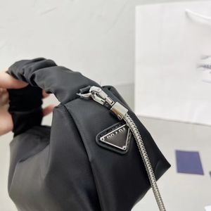 Prade New Side Logo Chain Cross Body Purse Handbags 2in1 Fashion Designer Bag Black Shoulder Bagss Sling Bag for Women 19x12cm