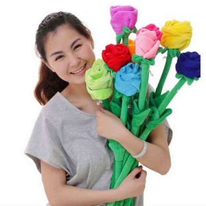 Plush Plants Cartoon Simulation Flower Rose Flower Plysch Toys For Home Decoration PP Cotton Plant Cuddle Mors Day Gift J220729