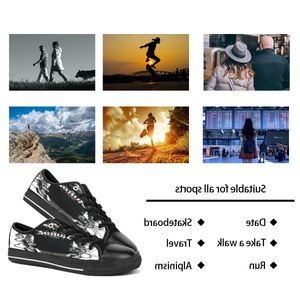 m￤n kvinnor diy anpassade skor l￥g topp canvas skateboard sneakers trippel svart anpassning uv tryck sport sneakers shizi 167-4