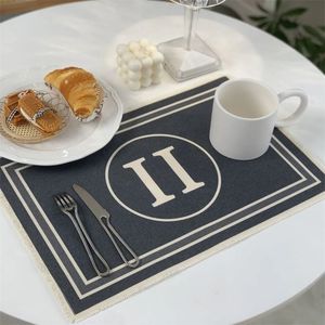 Top Designer Placemat Linen Restaurant Table Mat Placemat Imitation Water Luxury Dining Table Decoration Home Textiles Rectangle Coaster